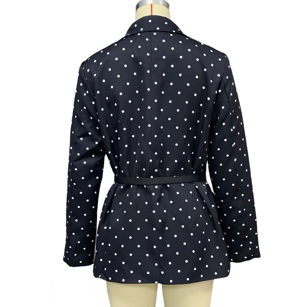 Autumn Polka Dot Women Blazer Coat Ladies Fashion Casual Loose Long Sleeve - Picture 5 of 6